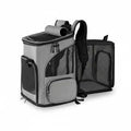 Breathable foldable pet cat carrier backpack with expandable mesh design for travel