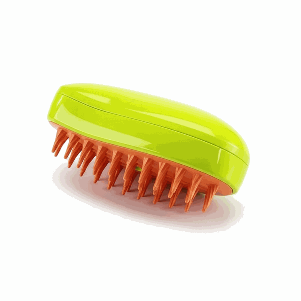 Electric Steamy Dog Brush for pet grooming with steam spray, deshedding, and massage functions