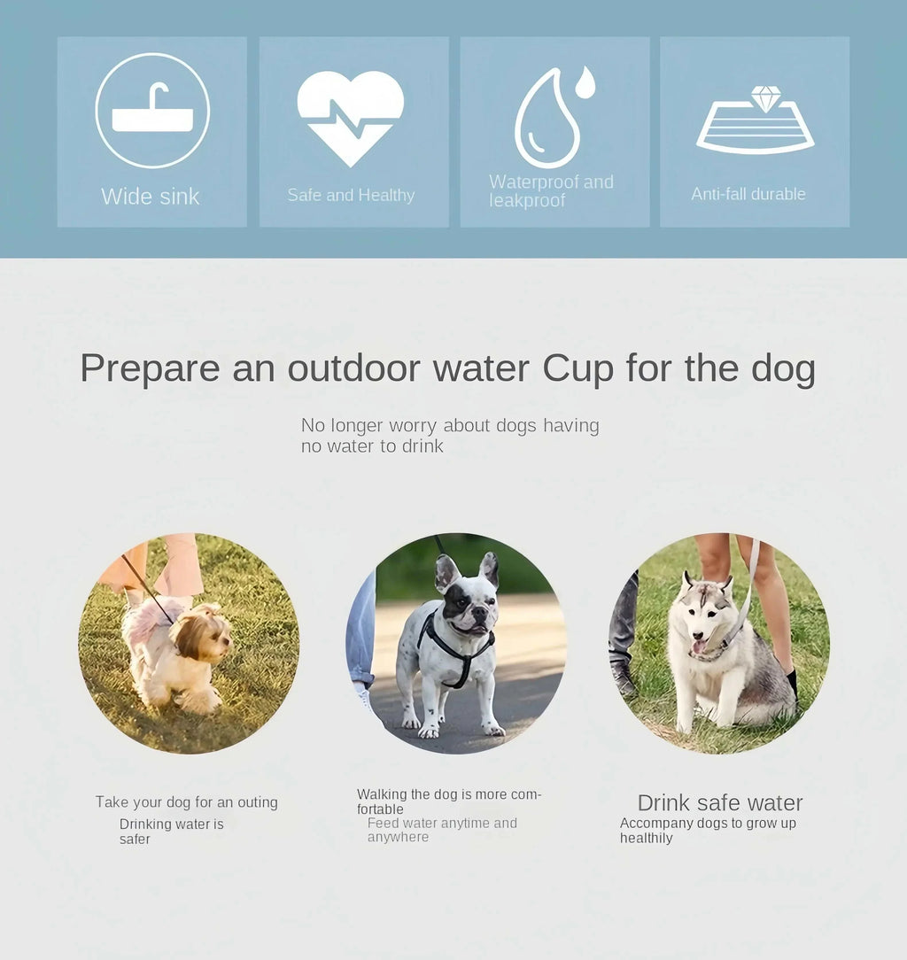 Portable dog cat water bottle with combined water dispenser and food container for outdoor use