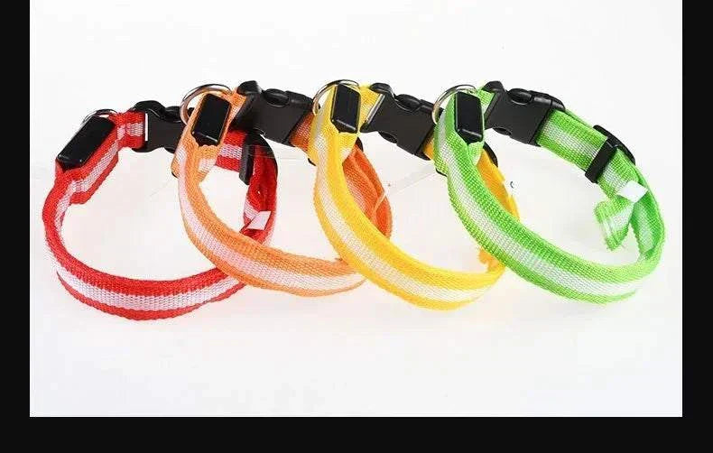 LED glow nylon dog collar with adjustable, durable design for enhanced nighttime visibility and safety Dog Collar Nylon