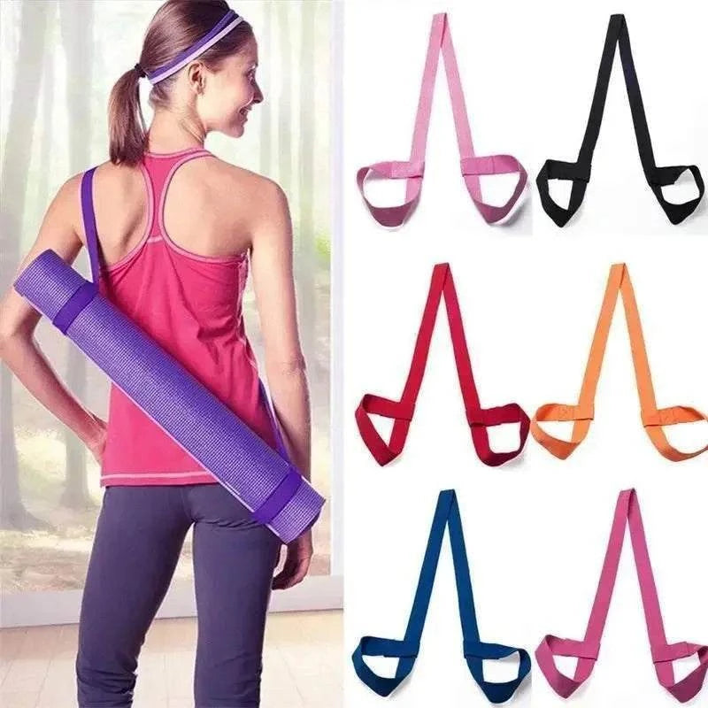 Adjustable yoga mat carry belt strap in various colors for easy yoga mat transportation