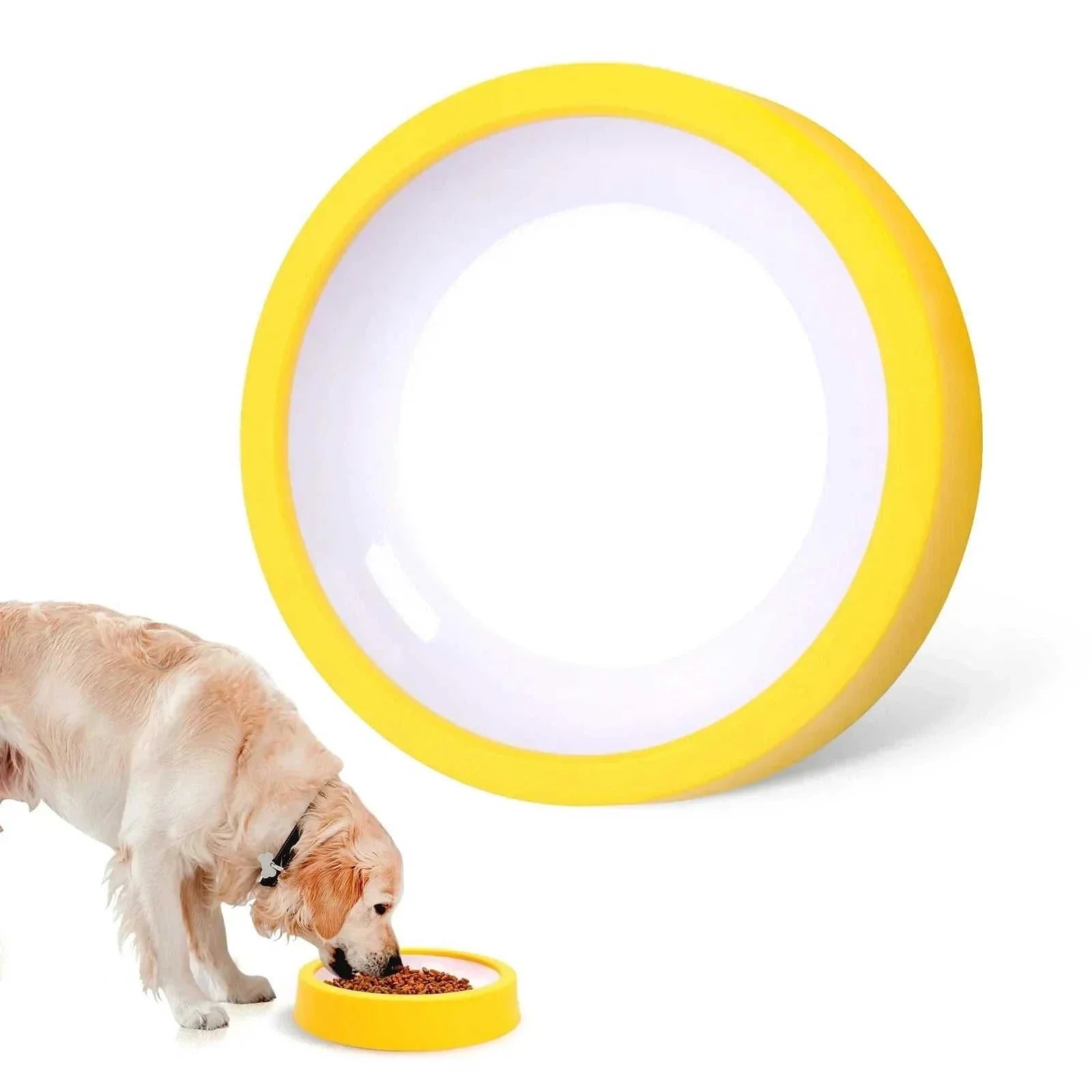 Pet dog slow feeder bowl with maze design and non-slip base for controlled, safe eating