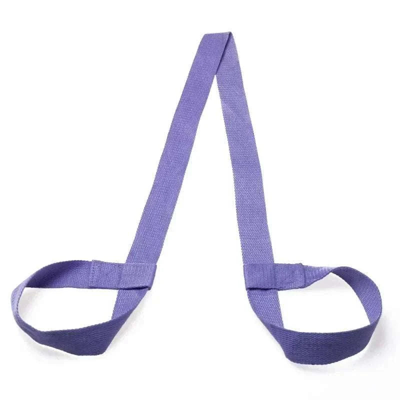 Adjustable purple yoga mat carry belt strap for easy transport and exercise fitness use