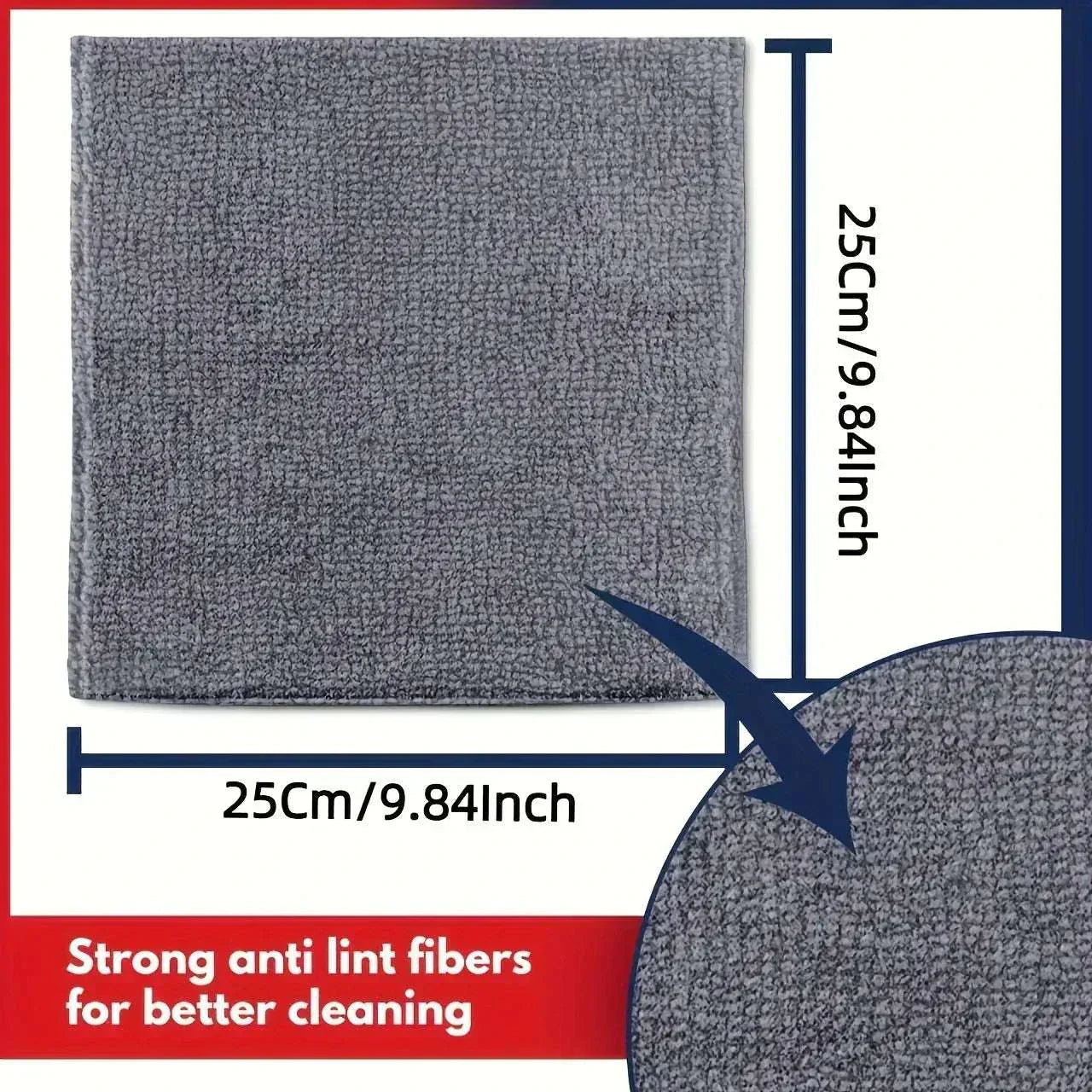 Set of light gray ultra-absorbent microfiber kitchen towels for cleaning