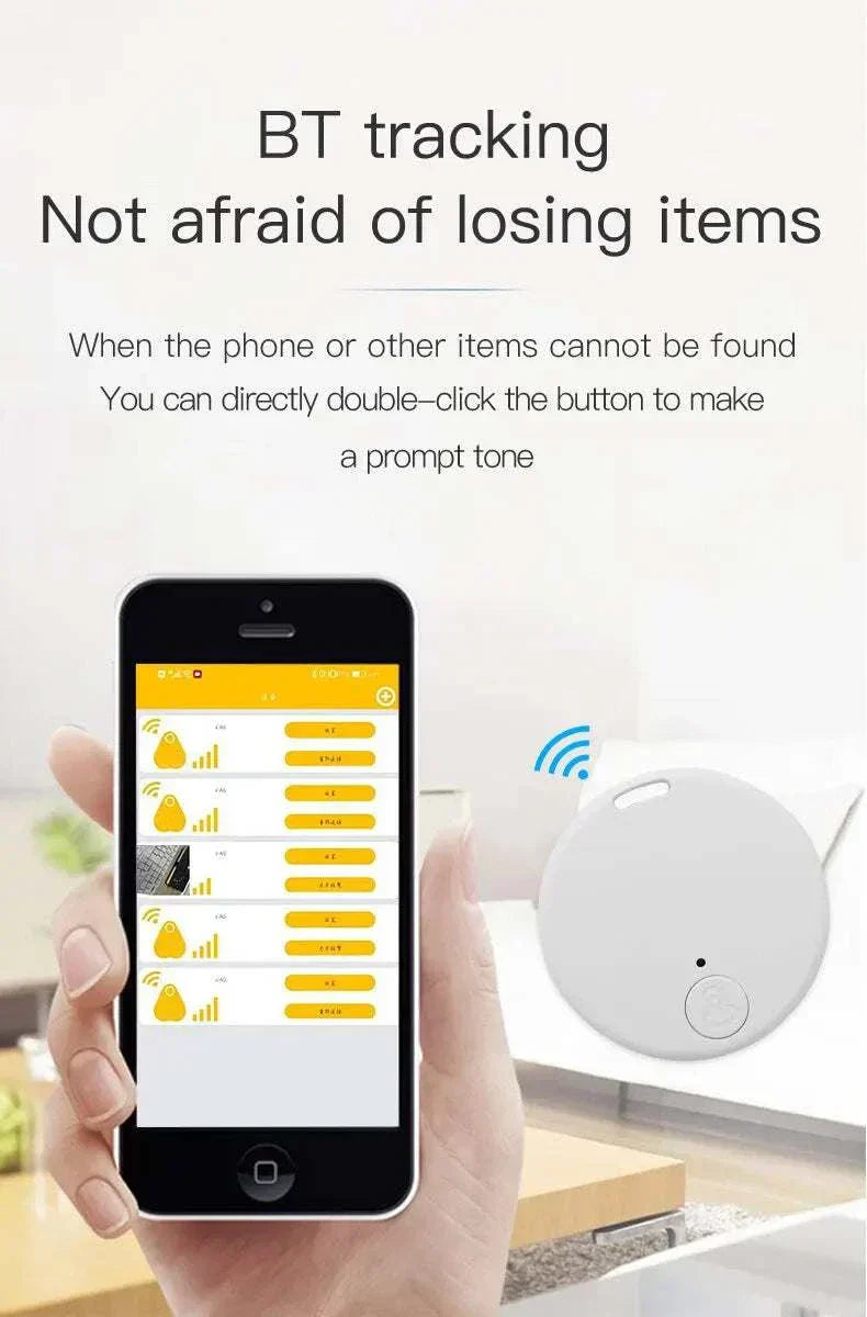 Compact mini GPS Bluetooth 5.0 tracker for keys and bags with long battery life and smart anti-loss alerts