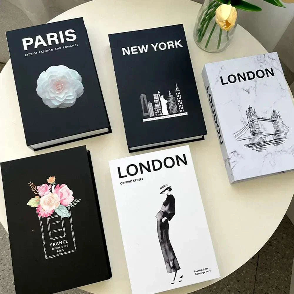 Luxury decorative fake book storage box with magnetic closure for home decoration