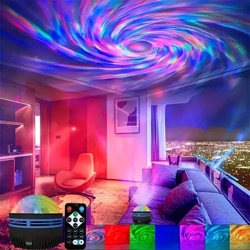 LED Star Galaxy Projector Lamp USB Auto Rotating Magic Ball Moon Light Colorful Starry Sky Remote Control NightLights Room Decor