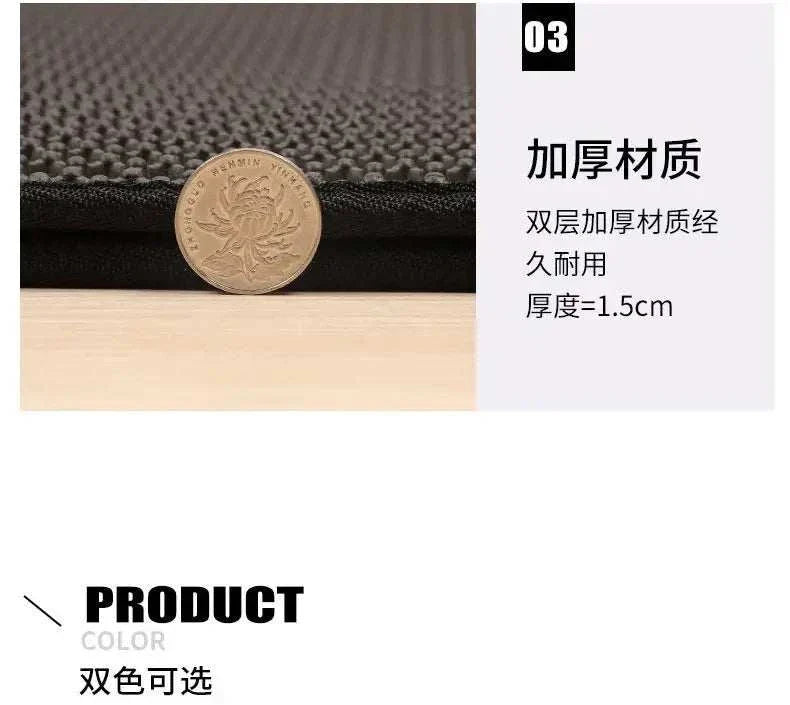 Double layer waterproof cat litter mat with honeycomb design for trapping scattered litter and protecting floors