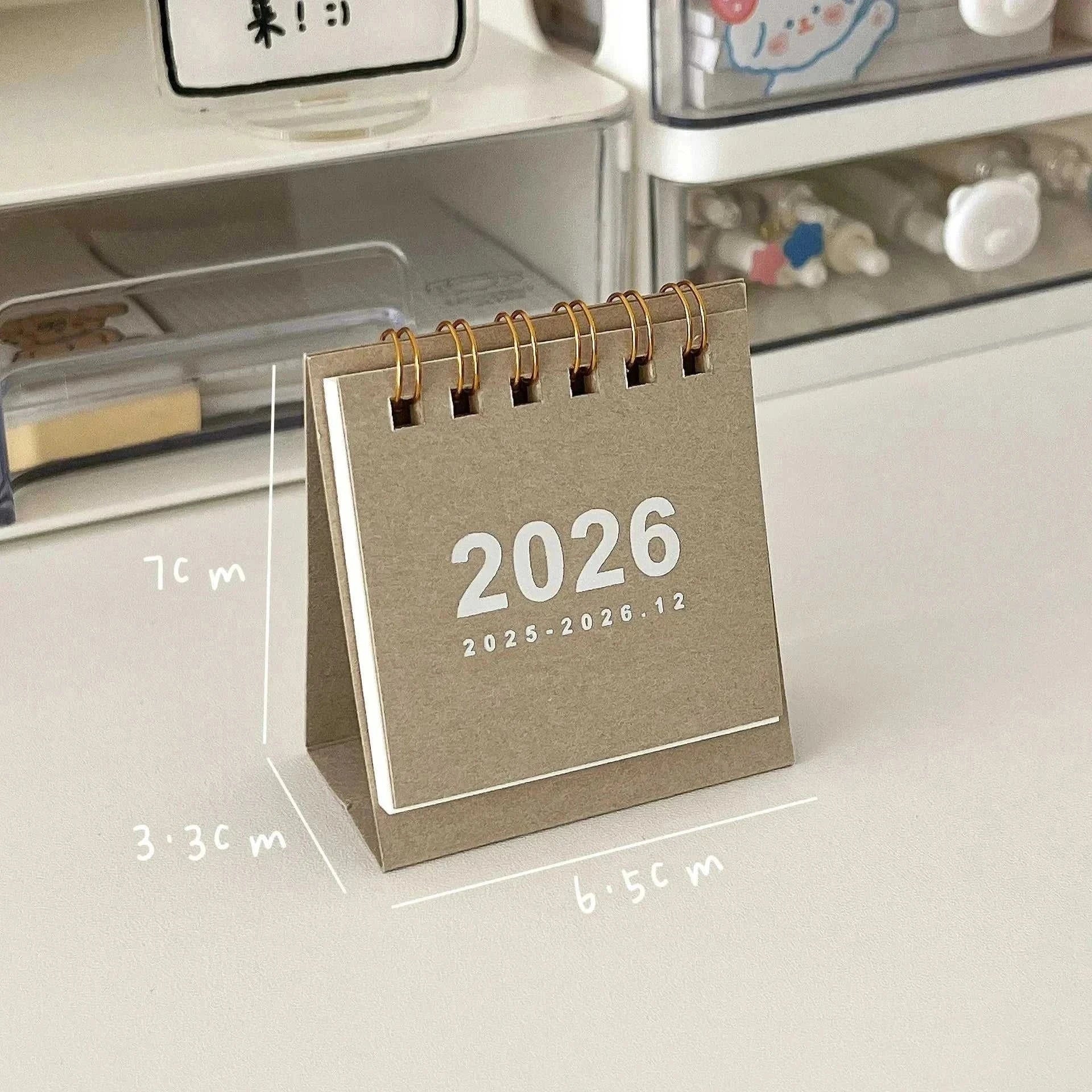 2026 Mini Simple Desk Calendar spiral-bound compact desktop planner with minimalist design