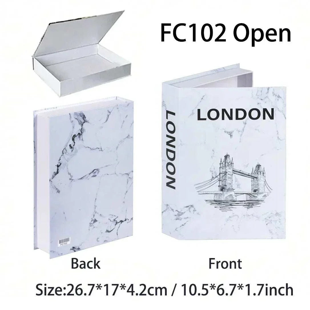 Luxury decorative fake book storage box with magnetic closure for home organization and decor