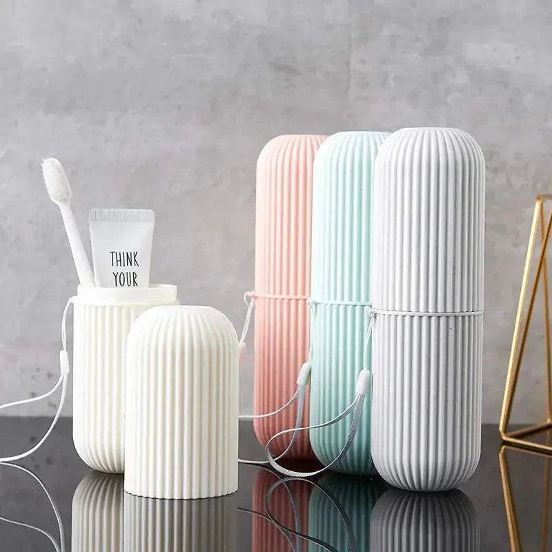 Portable toothpaste toothbrush storage box protecting and organizing toothbrush and toothpaste for travel and daily use