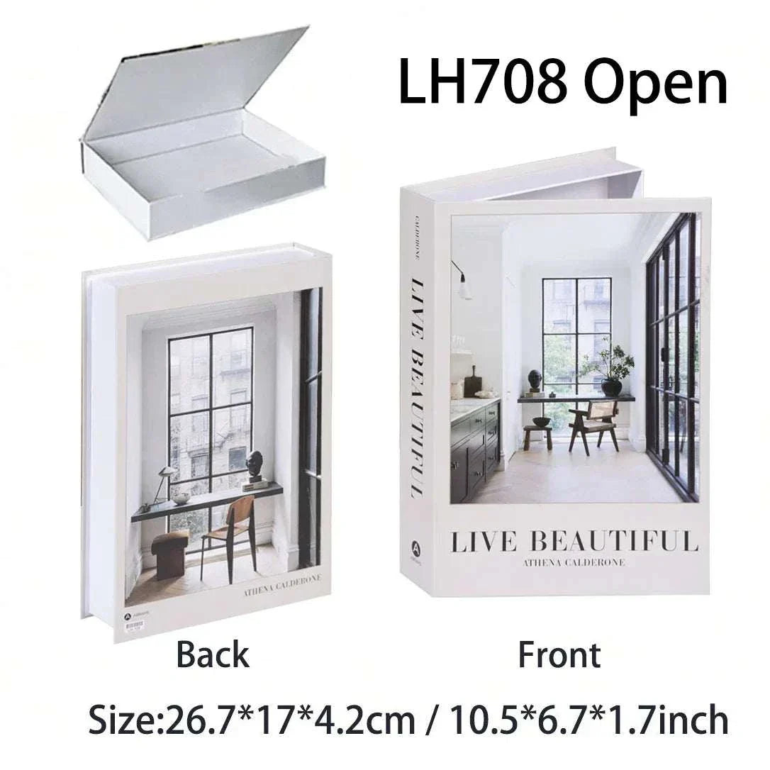 Luxury decorative fake book storage box with magnetic closure for home decoration