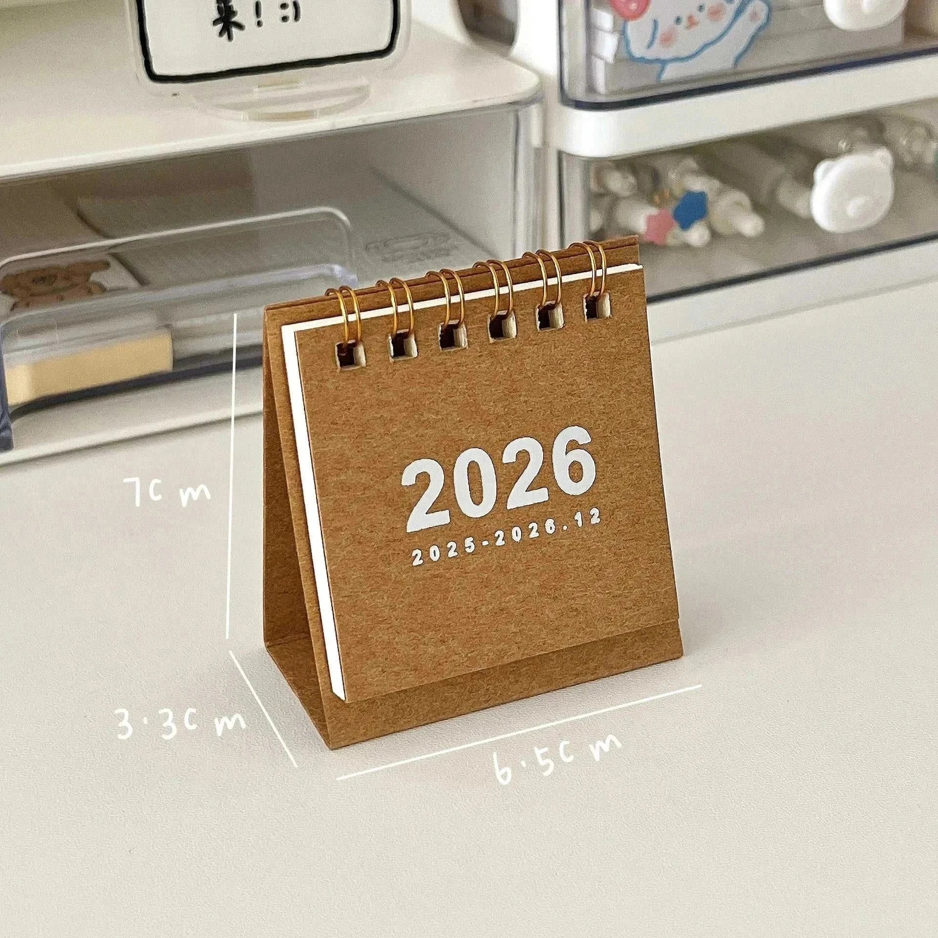 2026 Mini Simple Desk Calendar spiral-bound compact planner for desktop organization