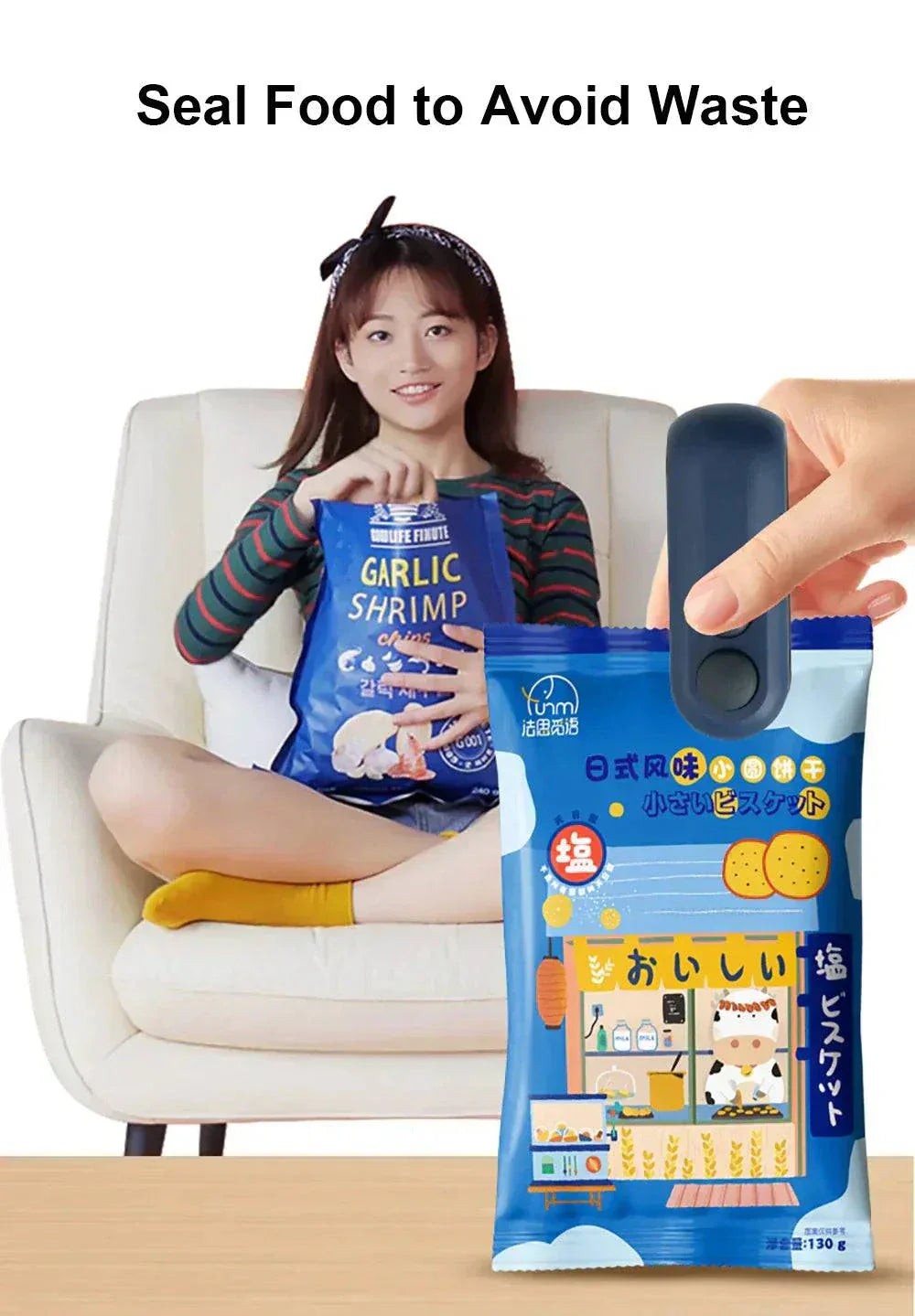 Compact rechargeable mini heat bag sealing machine for airtight food storage