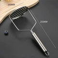 Stainless steel potato masher with ergonomic grip and rounded wire head for smooth mashing Stainless Steel Potato Masher