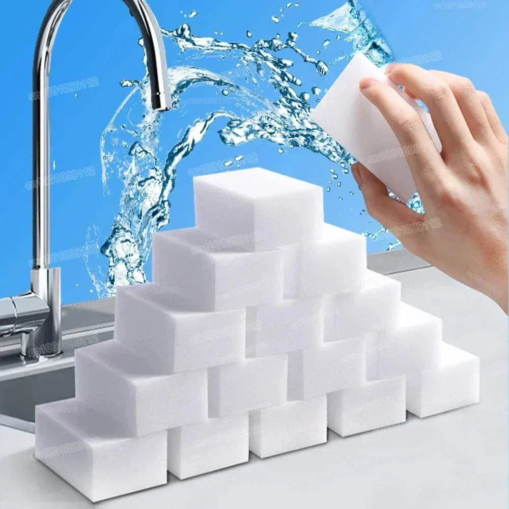 Magic melamine sponge for powerful and gentle stain removal on various household surfaces