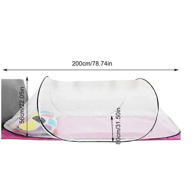 Outdoor camping mosquito net tent with breathable mesh and foldable design for easy transport and mosquito protection