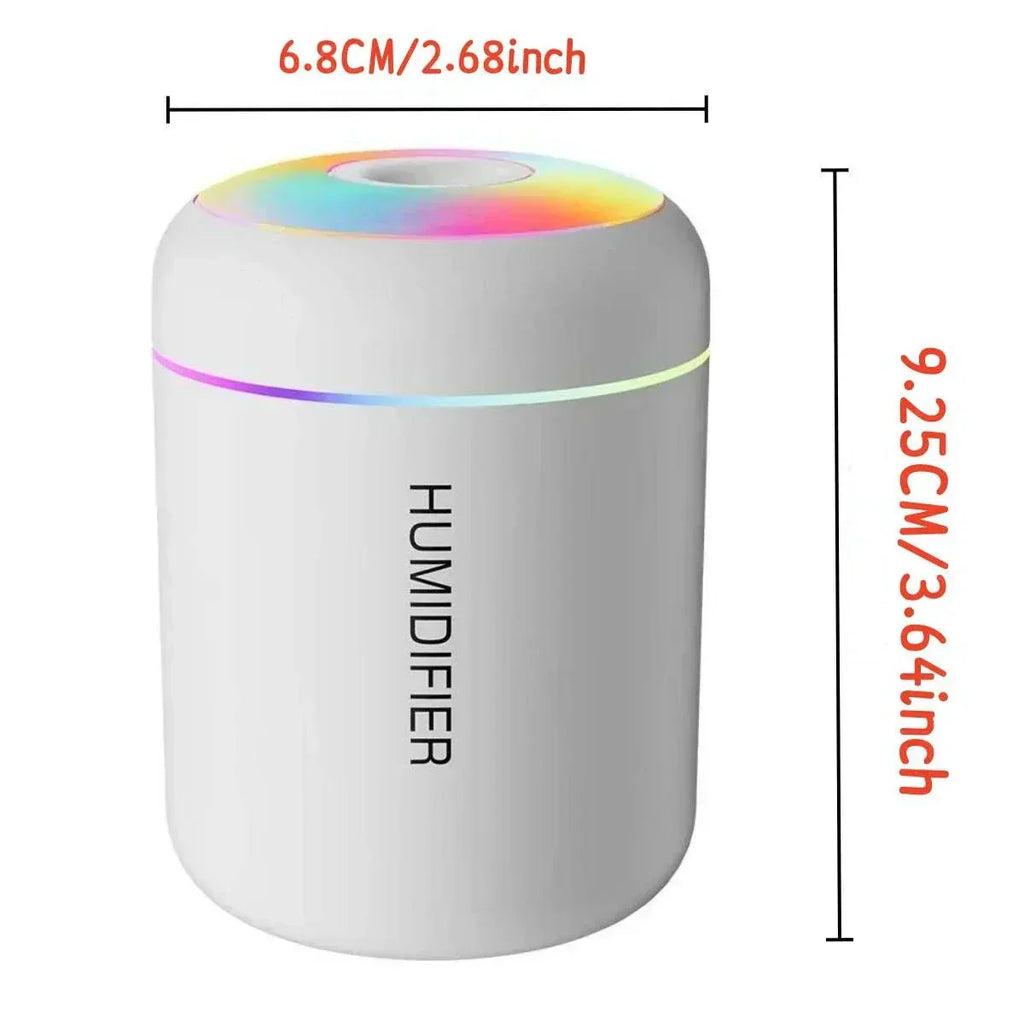 Portable mini air humidifier with USB power and LED light