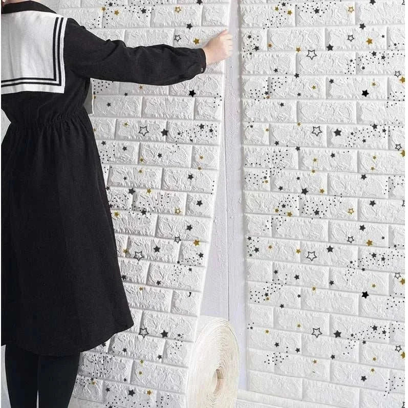 3D foam brick wall panels made of waterproof XPE foam with self-adhesive backing for easy installation and modern textured design