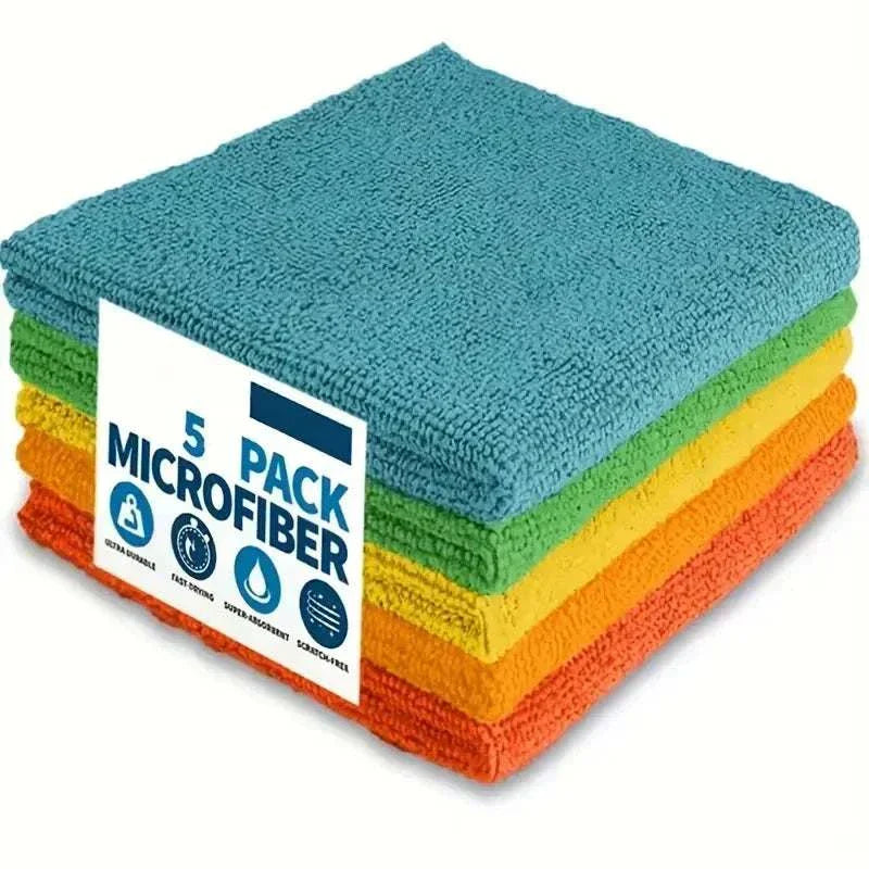 Set of ultra-absorbent light gray microfiber kitchen towels for quick and gentle cleaning