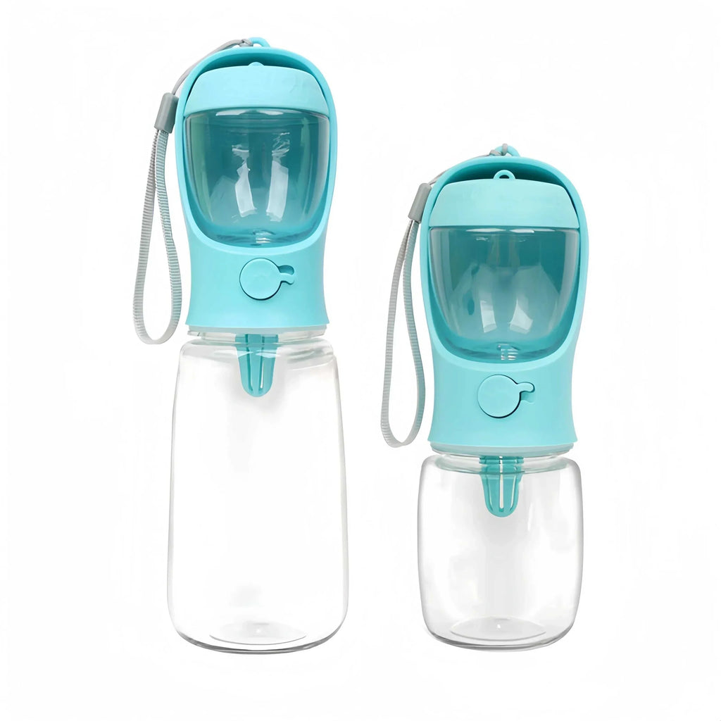 Portable dog and cat water bottle with 2-in-1 water dispenser and food container, leak-proof and travel-ready