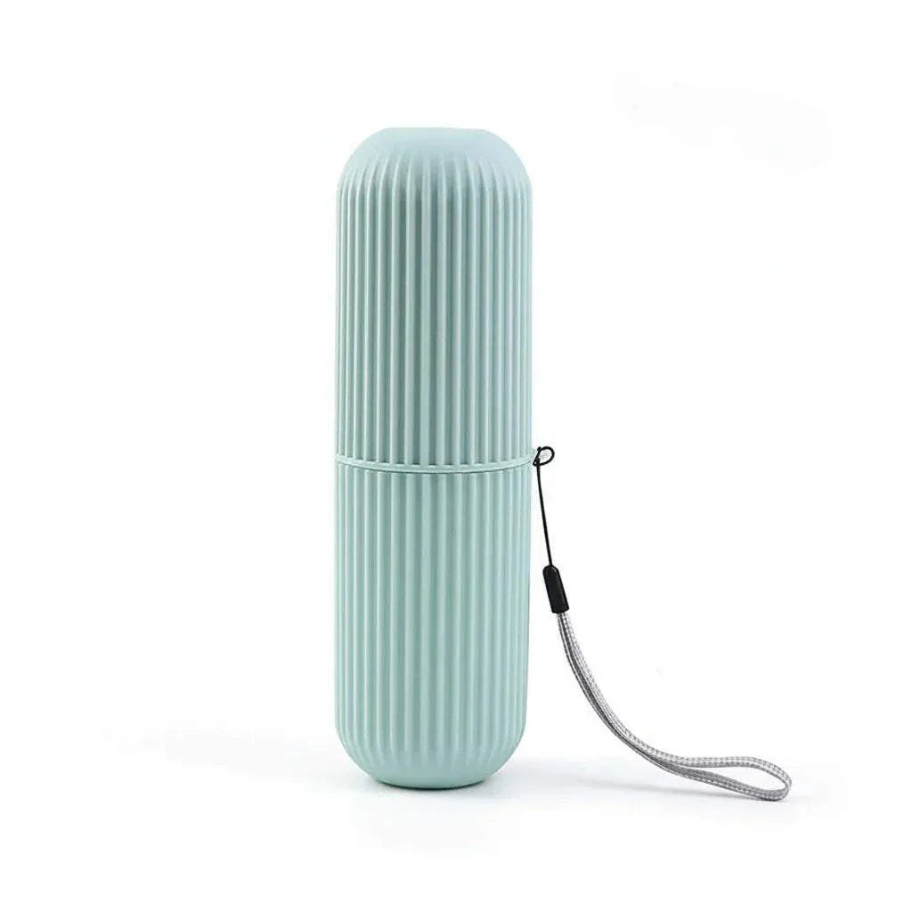 Compact portable toothpaste toothbrush storage box for travel and hygiene