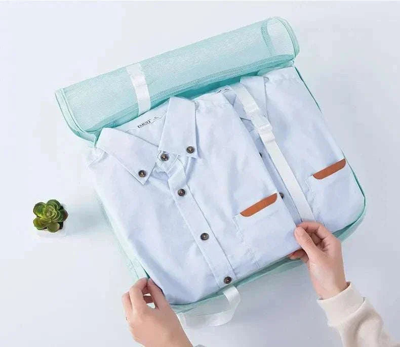 Travel organizer storage bags set with multiple sizes and durable foldable design for neat luggage packing