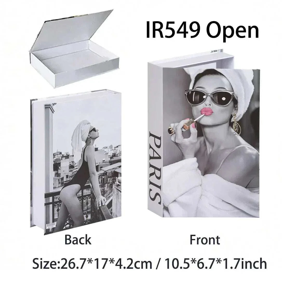 Luxury decorative fake book storage box with magnetic closure for home decoration