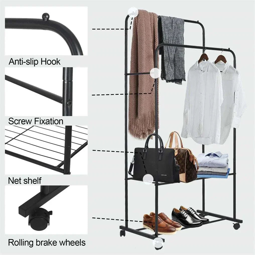 Heavy Metal Double Clothes Rail