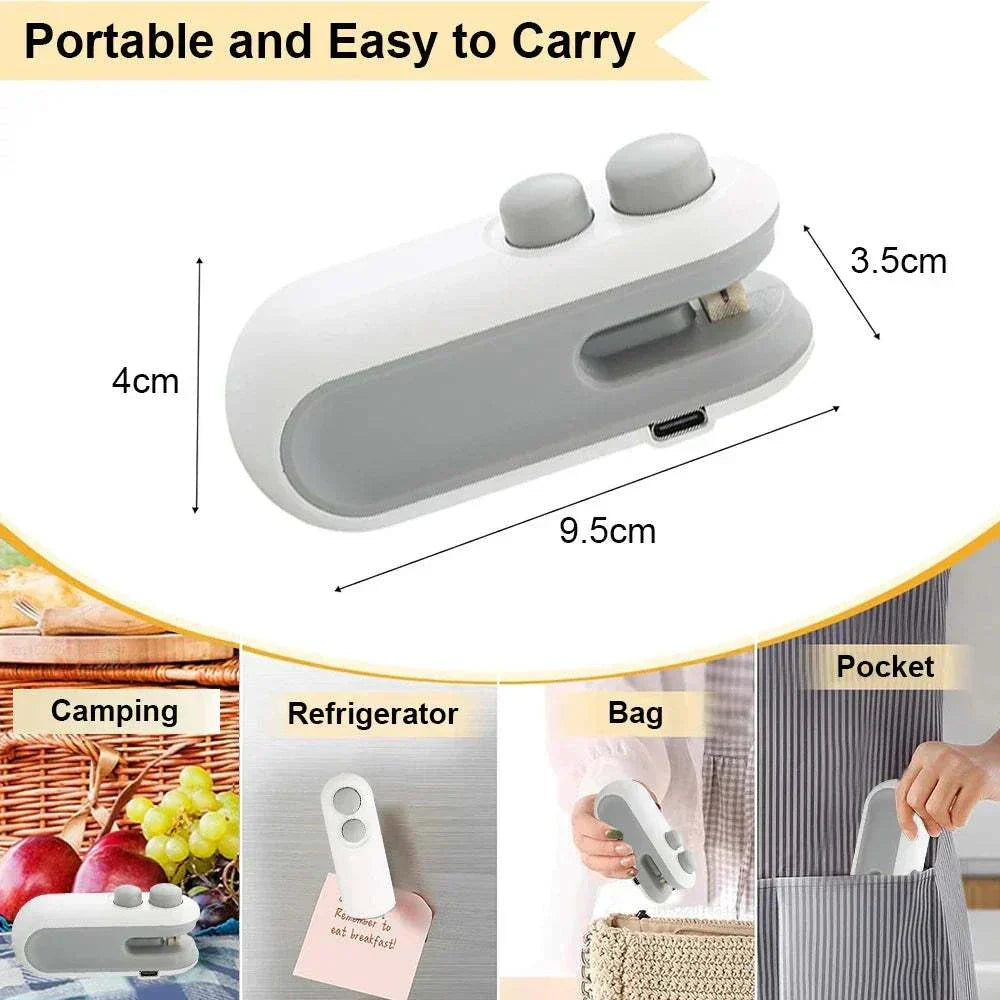 Compact rechargeable mini heat bag sealing machine for airtight food storage