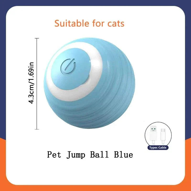 Automatic moving smart dog toys ball in orange and blue, USB rechargeable pet toy for cats and dogs