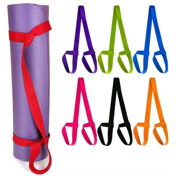 Set of adjustable yoga mat carry belts in multiple colors with shoulder straps for easy transport