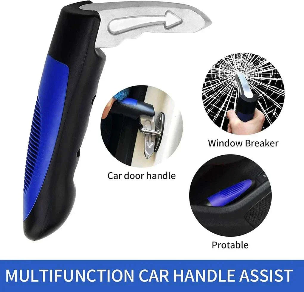 Multifunction car handle cane with window breaker and door grab bar for elderly and children mobility assistance Car Handle Cane