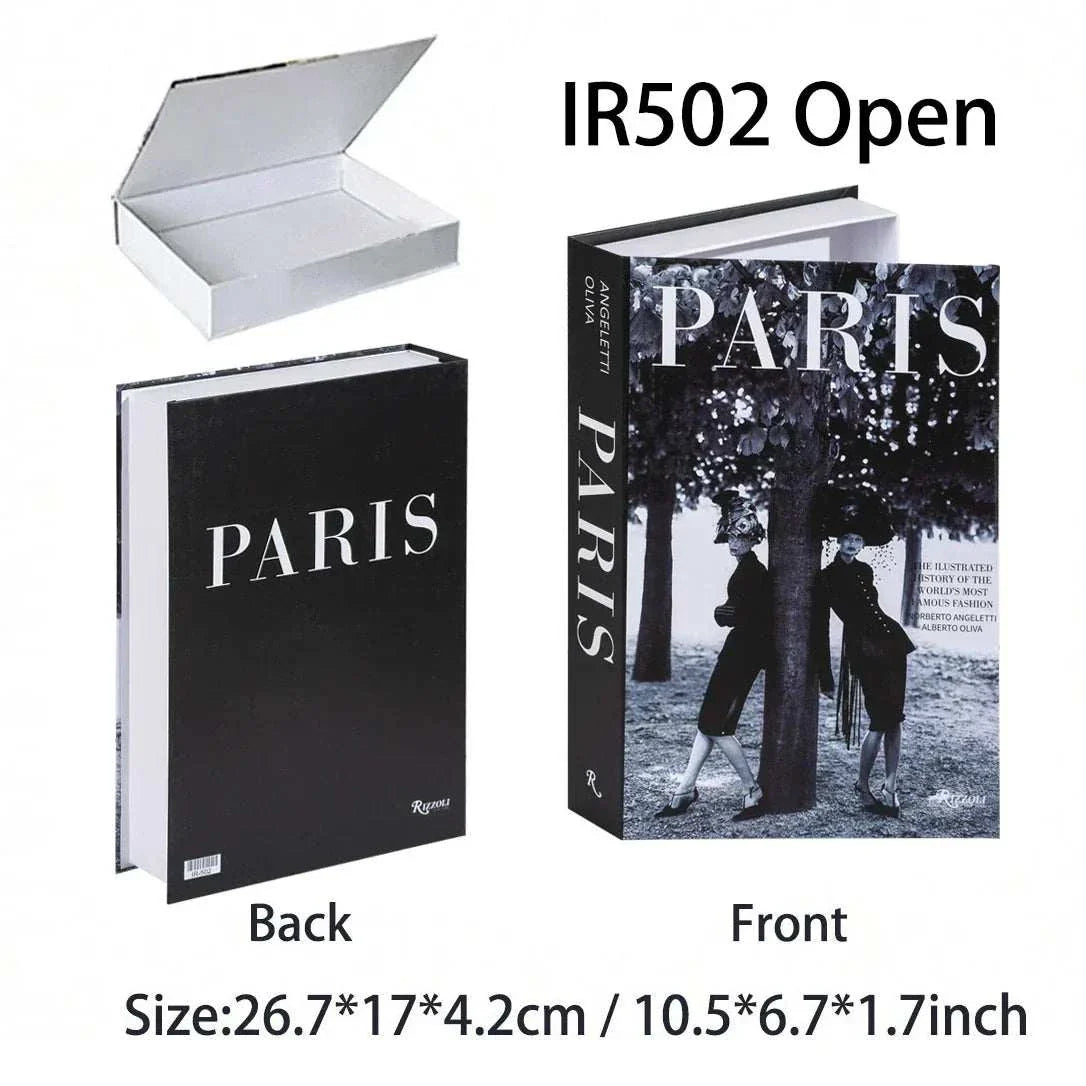 Luxury decorative fake book storage box with magnetic closure for home organization and decor
