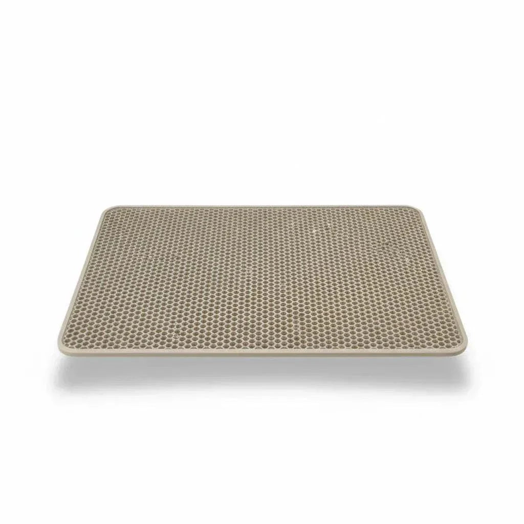 Waterproof double layer cat litter mat with honeycomb design trapping litter and non-slip base