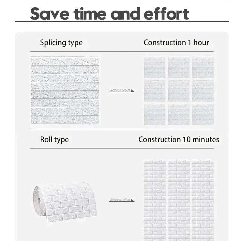 3D foam brick wall panels with realistic texture, waterproof XPE foam, self-adhesive, easy to install and clean for modern home decor