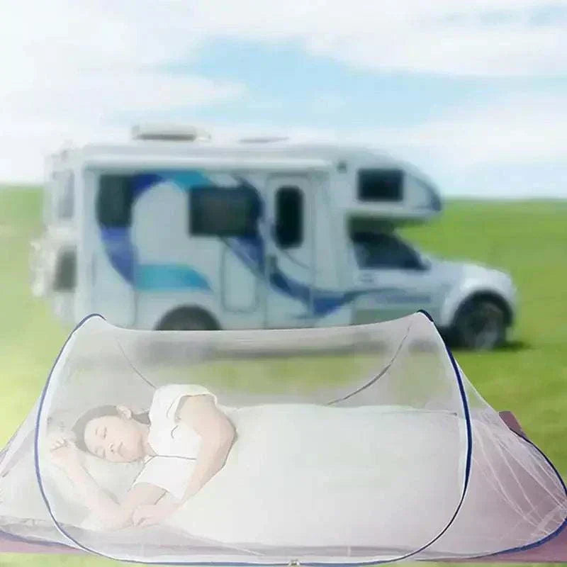 Lightweight foldable outdoor camping mosquito net tent with breathable mesh for insect protection and easy setup