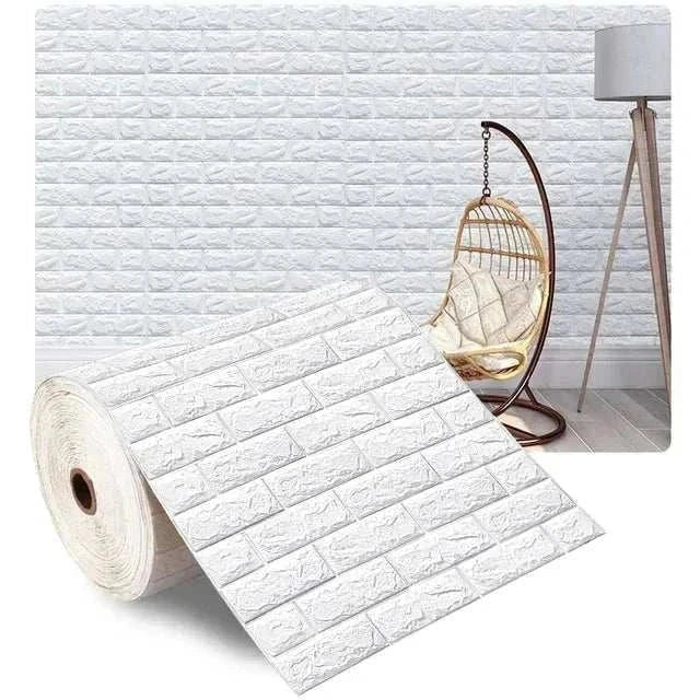3D foam brick wall panels with realistic texture and waterproof XPE foam for easy peel-and-stick home decoration