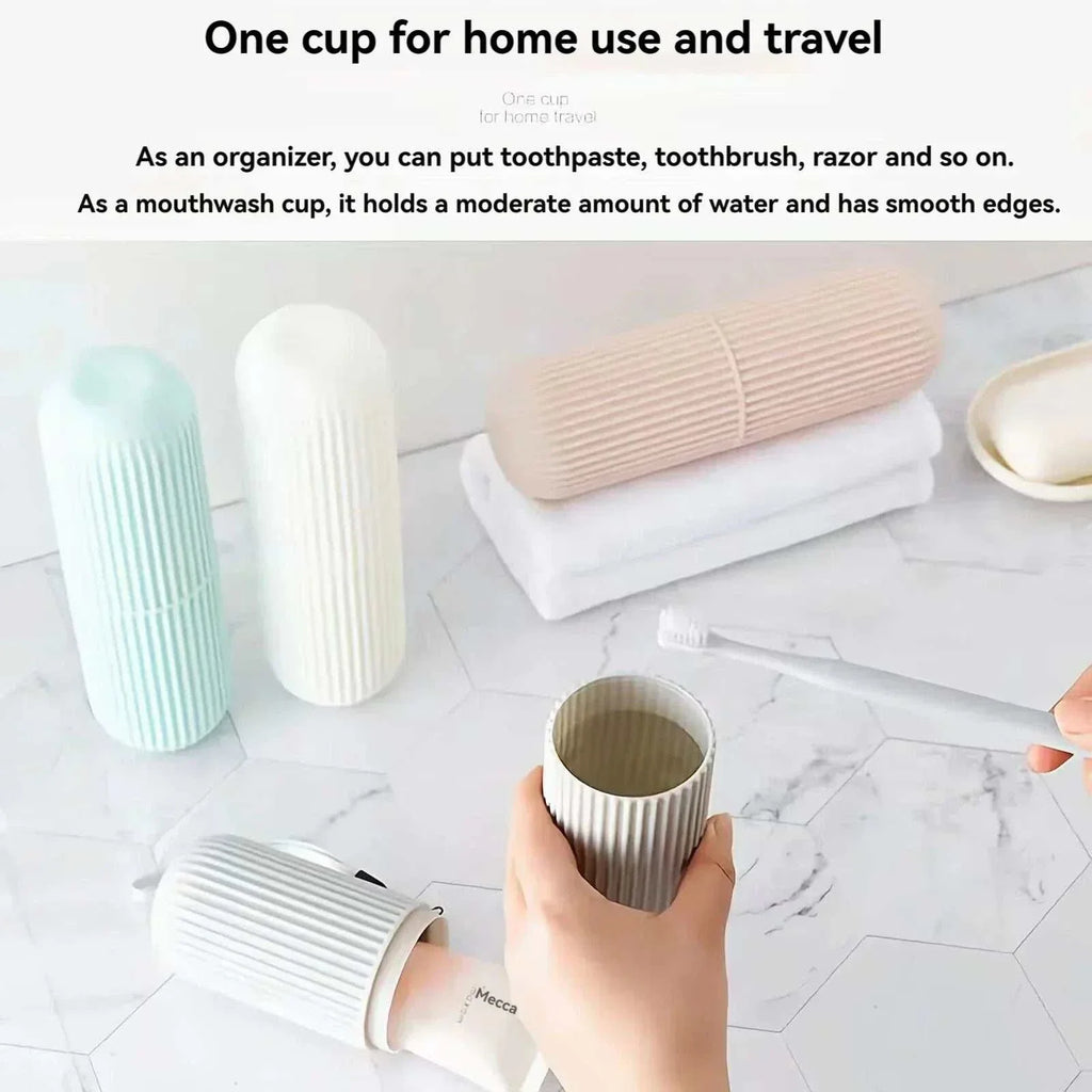 Portable toothpaste toothbrush storage box in compact, durable plastic case