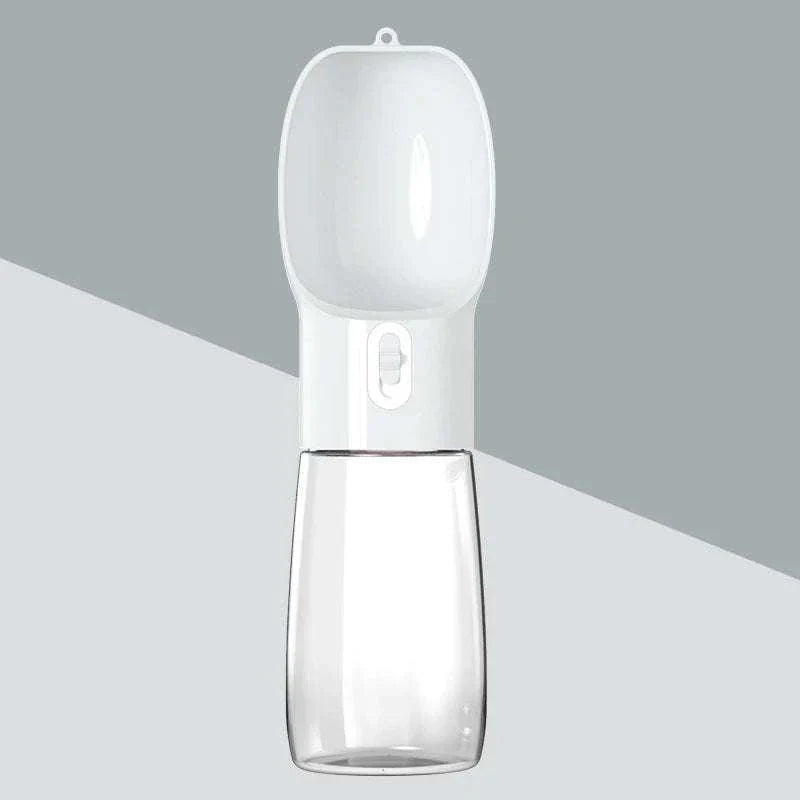 Portable dog water bottle with leakproof design and built-in drinking bowl for outdoor use