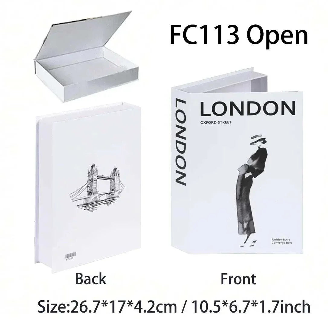 Luxury decorative fake book storage box with magnetic closure for elegant home organization