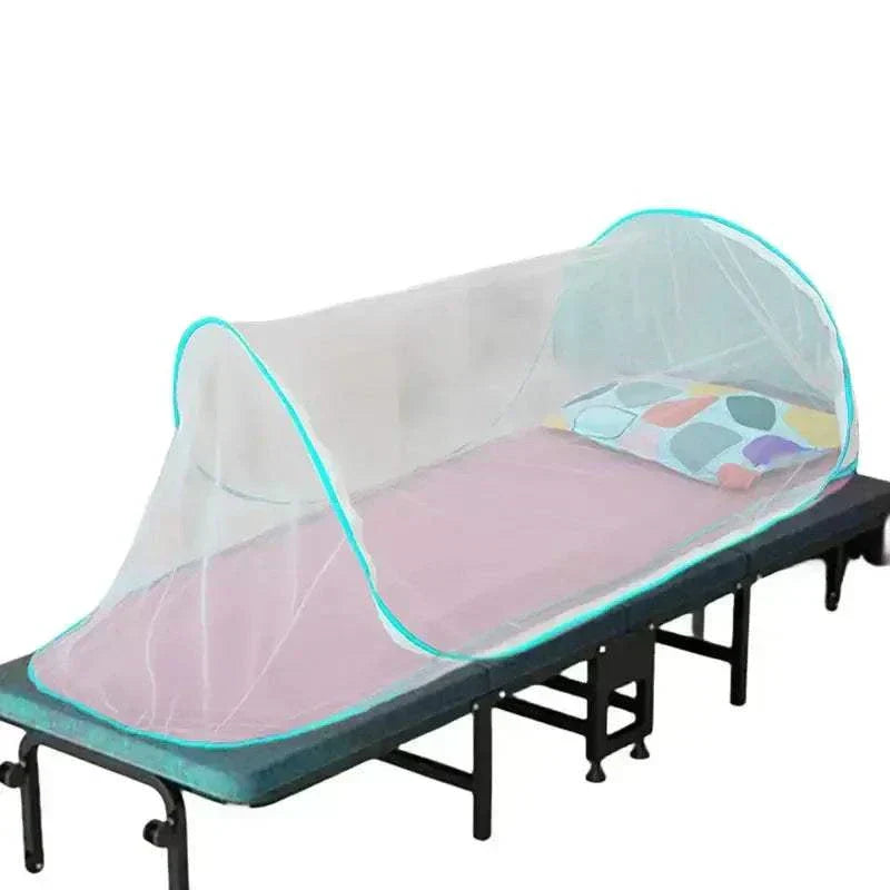 Outdoor camping mosquito net tent with foldable, breathable mesh for insect protection and easy portability
