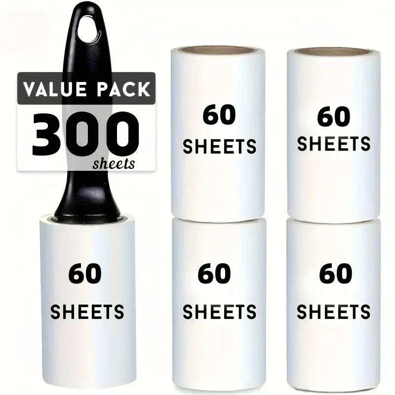 Extra-Sticky Lint Roller with 300 sheets for pet hair removal on clothes and furniture