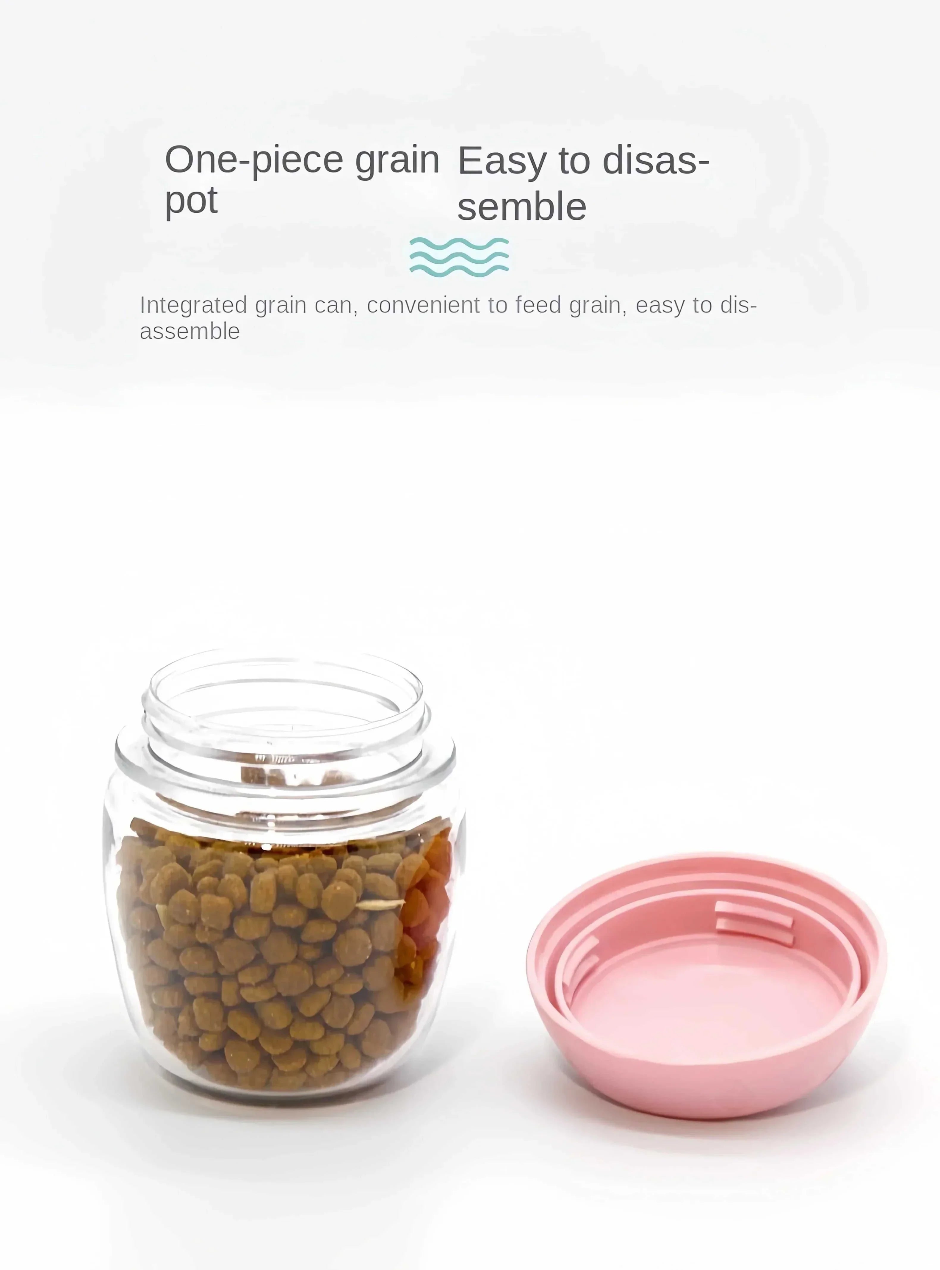 Portable dog cat water bottle with 2-in-1 water dispenser and food container for travel