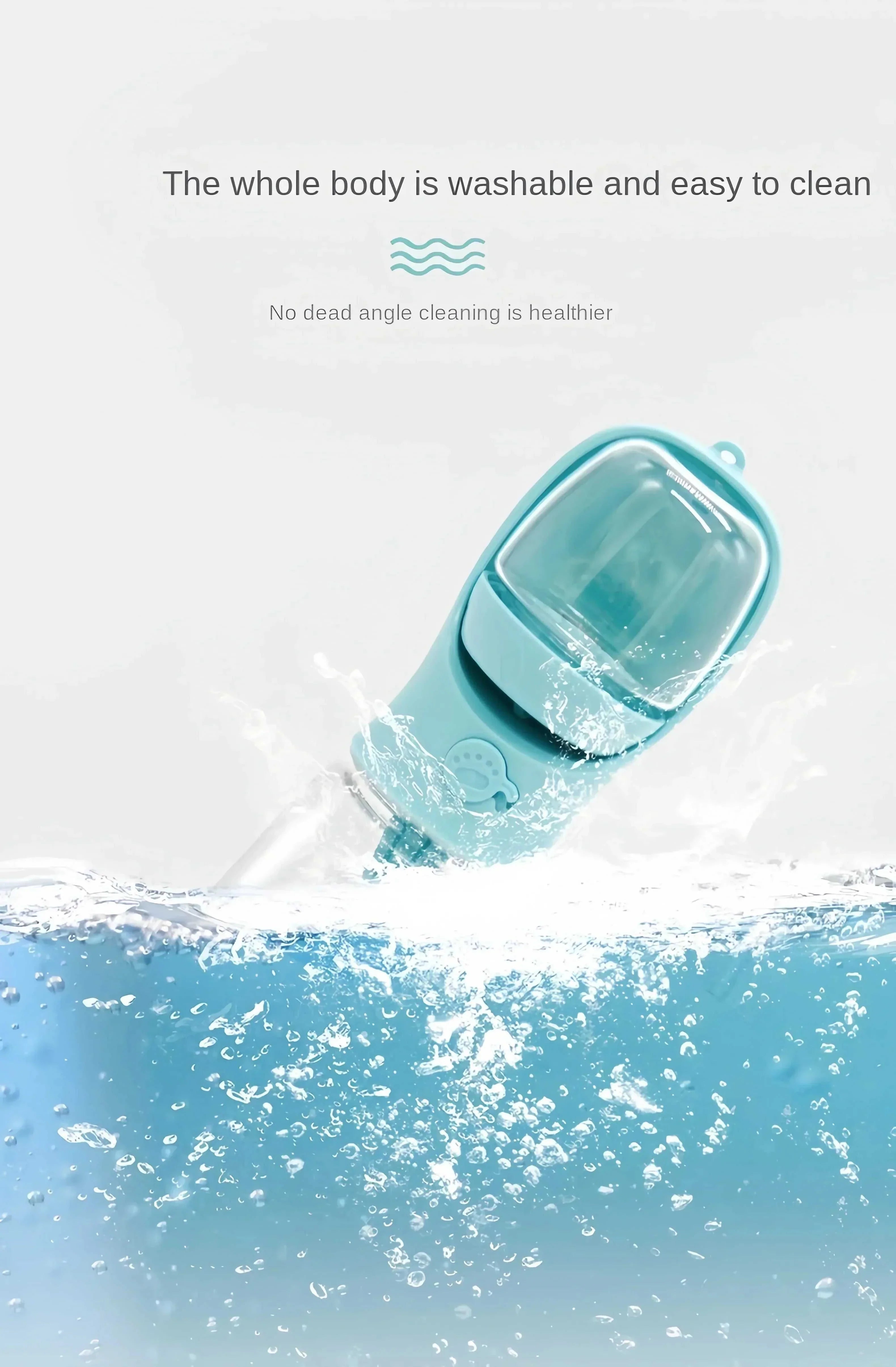 Portable dog cat water bottle with 2-in-1 water dispenser and food container for travel and outdoor use