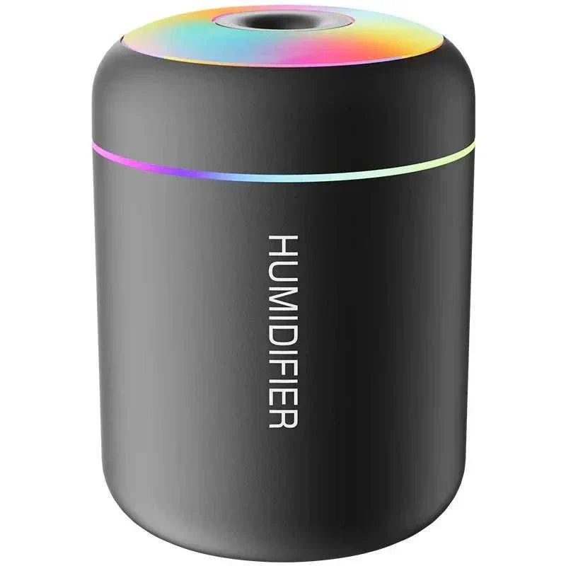 Compact portable mini air humidifier with USB power and LED light