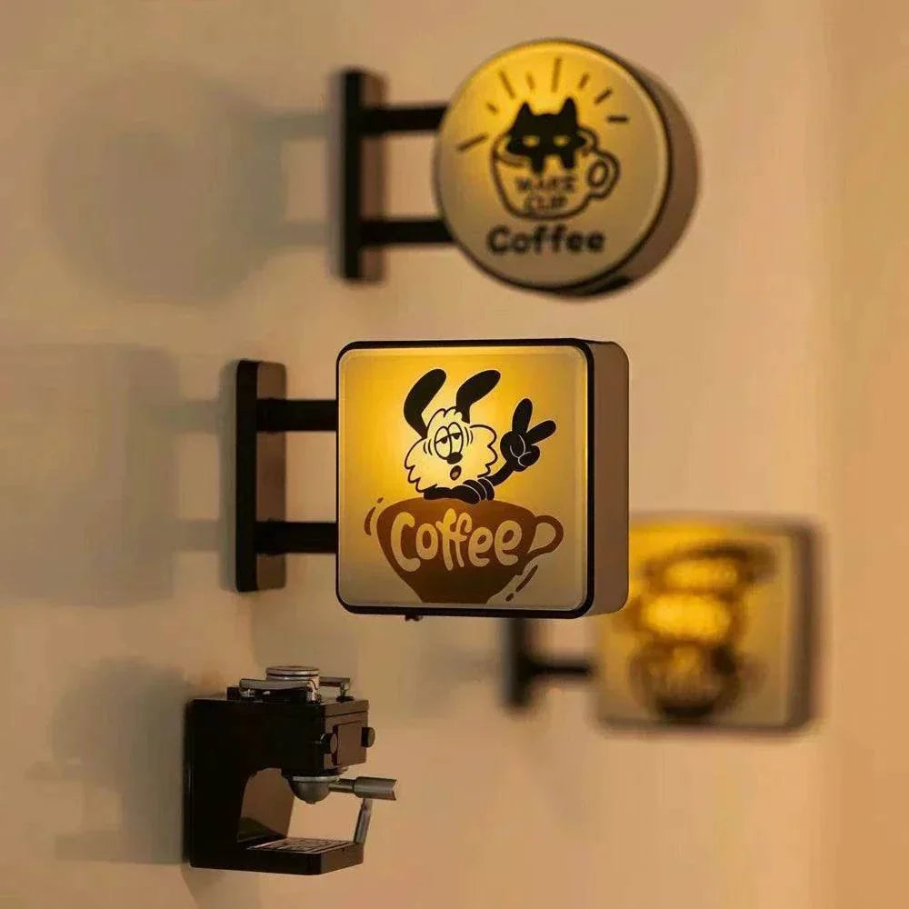 Mini Lightbox Fridge Magnet glowing with coffee-themed design for refrigerator decoration