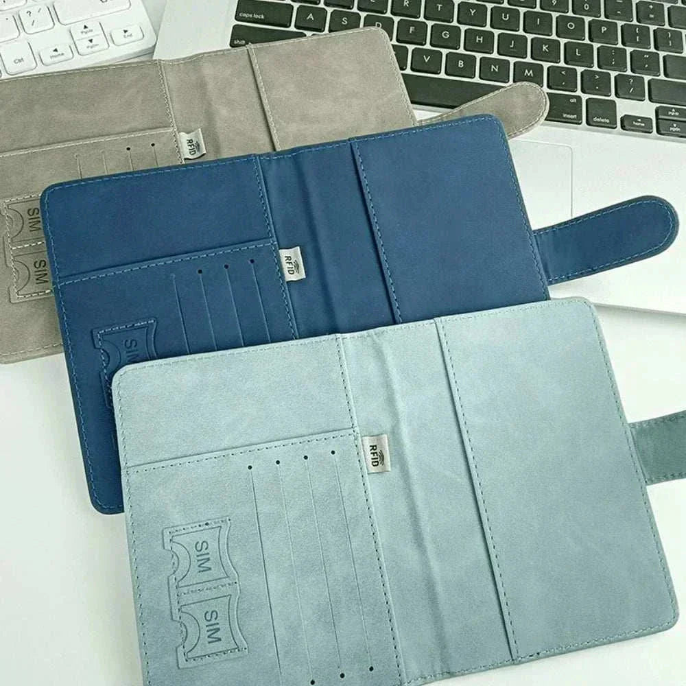 Stylish unisex passport holder for travel with RFID blocking and magnetic closure
