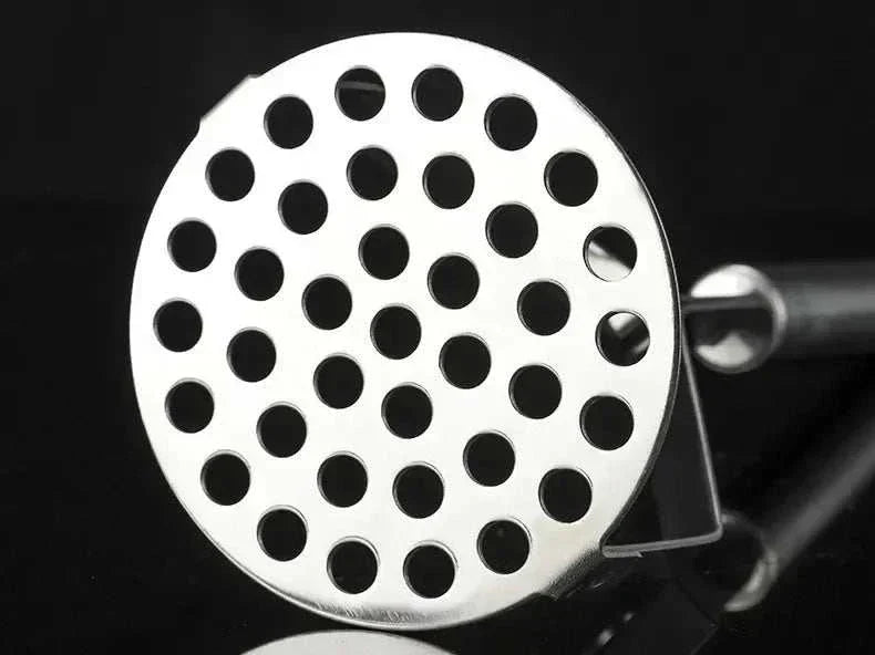 Stainless steel potato masher with ergonomic grip and rounded wire head for smooth mashing and cookware protection Stainless Steel Potato Masher