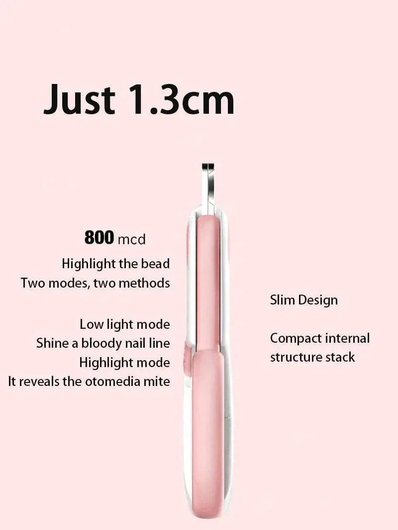 LED light pet nail clipper with safety lock and sharp stainless steel blades for precise grooming of cats and dogs